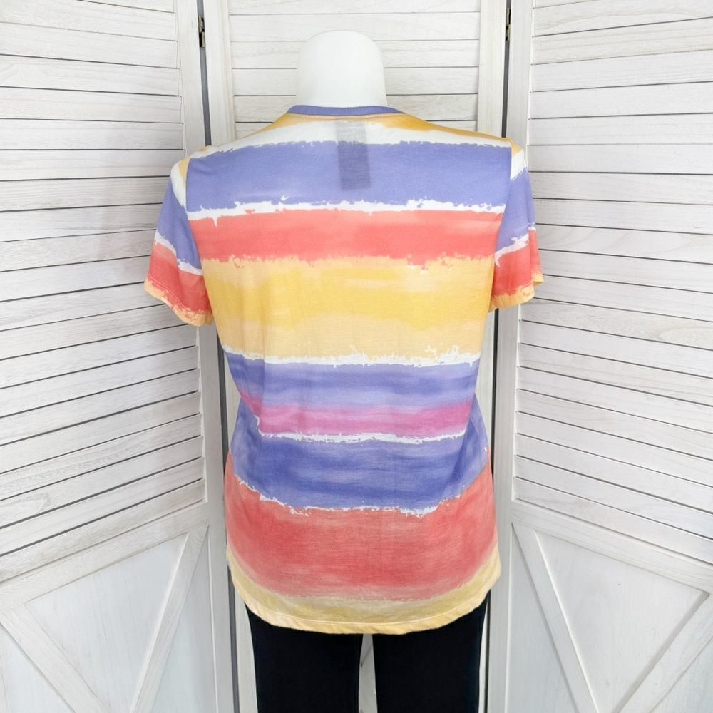 White Stag Ombre Striped Floral Studded Tee Shirt Purple Pink Yellow XXL - Picture 4 of 11